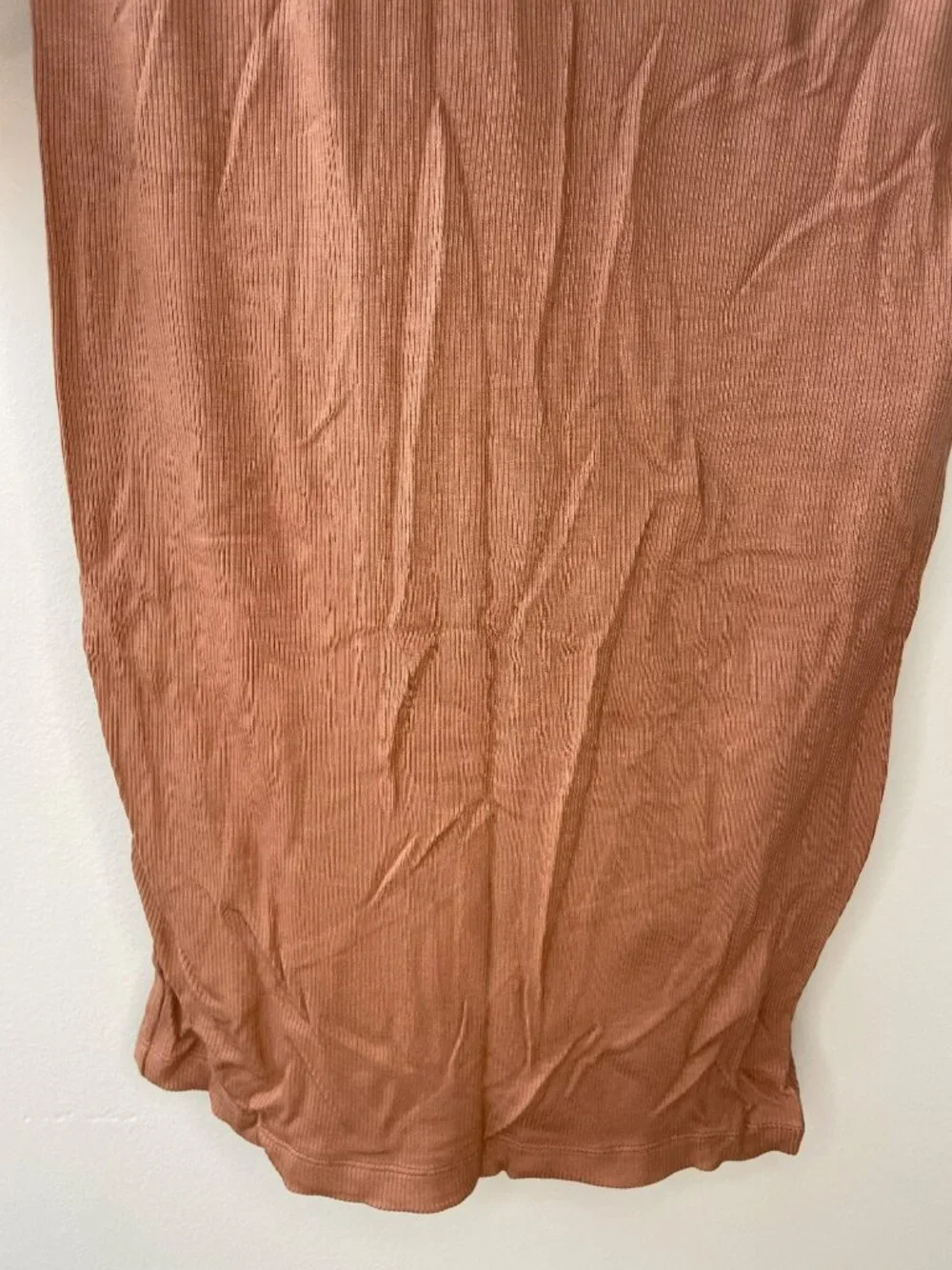 Popilush Built-In Bra Shapewear Brown Ribbed Midi Dress Built-in-Shorts Sz XL NW - Picture 5 of 8